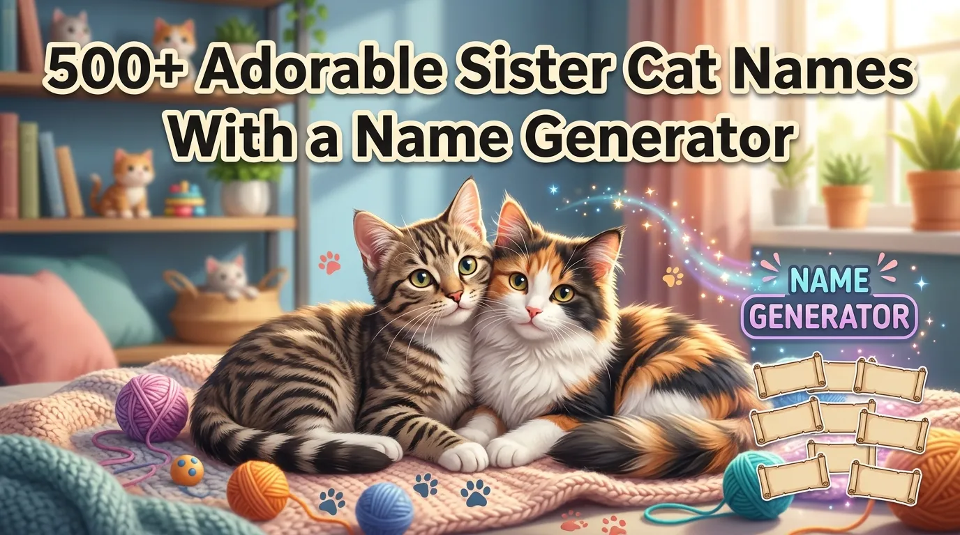 Adorable Sister Cat Names With a Name Generator